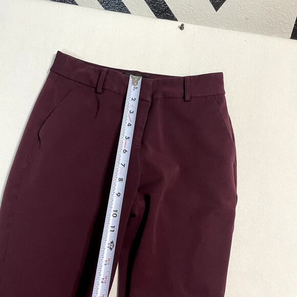 Express Women's Burgundy Columnist Ankle Pants Trousers - Size 2 - Picture 8 of 9